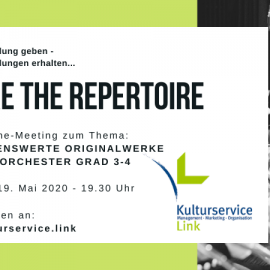 SHARE THE REPERTOIRE – Werk-Empfehlung geben, Werk-Empfehlungen erhalten! SHARE THE REPERTOIRE – Werk-Empfehlung geben, Werk-Empfehlungen erhalten!