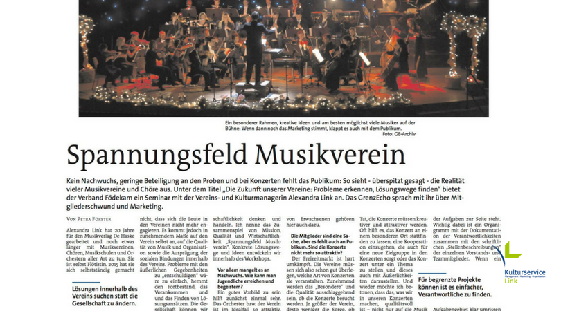 Interview Grenzecho Spannungsfeld Musikverein